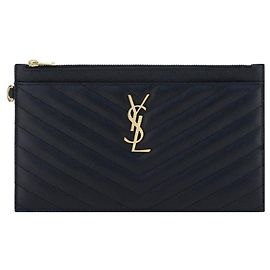 Autre Marque Clutch Bos Taurus in pelle di vitello nera