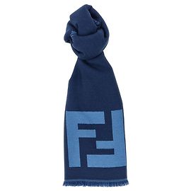 Fendi Blauer Schal aus Schurwolle