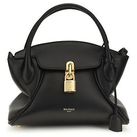 Balmain Borsa Bos Taurus in pelle di vitello nera