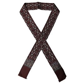 Dolce & Gabbana Sciarpa Foulard Twilly Skinny con Frange Burgundy