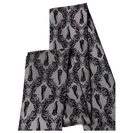 Dolce & Gabbana Lenço Skinny Foulard em seda barroca cinza com franjas