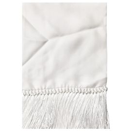 Dolce & Gabbana Sciarpa stola in pizzo bianco con bordo frangiato da uomo
