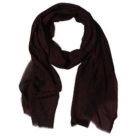 Dolce & Gabbana Stola sciarpa in pizzo in modal rosso scuro con bordo sfrangiato