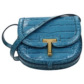 Tom Ford Borsa a tracolla in pelle azzurra