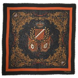 Dolce & Gabbana Écharpe pour homme en cachemire avec imprimé blason multicolore
