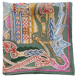 Sciarpa in seta Hermès kaki