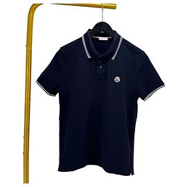 Moncler Kurzarm T-Shirt mit Polokragen Navy
