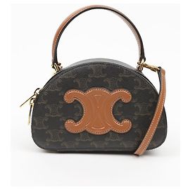 Céline Borsa a mezzaluna crossbody Tri-Op Canvas Tan