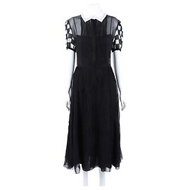 Vestido de seda Christian Dior negro