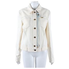 Louis Vuitton Chaqueta de denim decolorado con cremallera