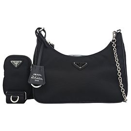 Prada Bolsa Crossbody em Nylon com Detalhes em Saffiano Re-edition