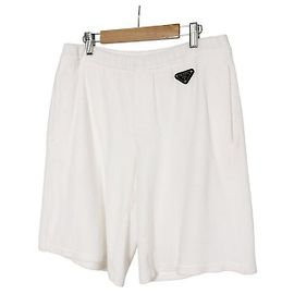 Prada Bermudas de felpa para hombre con logotipo triangular Blanco
