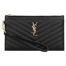 Autre Marque Clutch Grande Donna Cassandra Monogram Matelassé Gold