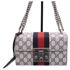 Gucci Sac à épaule Small Chain avec cadenas GG Supreme