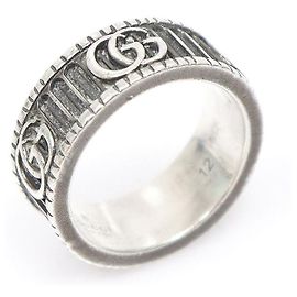 Gucci Breiter Ring in Silber GG Marmont Size