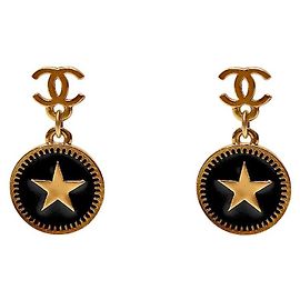 Chanel Orecchini Round Star CC Gold