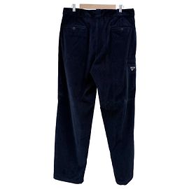 Prada Pantaloni in velluto con logo triangolare Navy