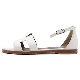 Hermès Sandali con cinturino Santorini da donna, bianco