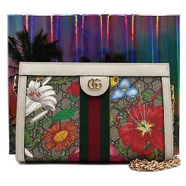 Gucci Borsa a tracolla e a spalla Ophidia GG Flora Gold Chain
