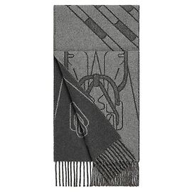 Hermès Écharpe en cachemire Tete-a-Tete Equestre Grey
