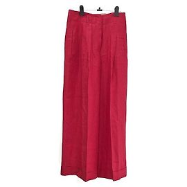 Loro Piana Leinen Weite Hose Rot