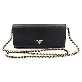 Prada Bolso bandolera WOC con cadena Cartera Vitello Move Negro