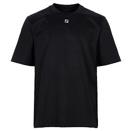 Fendi Black Metal Logo T-Shirt
