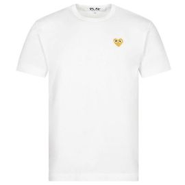 Comme Des Garcons T-Shirt mit goldenem Herz-Patch Weiß