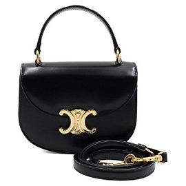 Céline Borsa a mano e a tracolla Mini Clea Versace in vitello lucido, crossbody