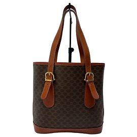 Borsa a secchiello Céline Macadam marrone pelle