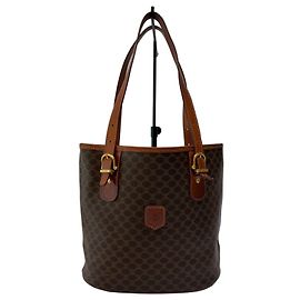 Borsa a secchiello Céline Macadam marrone pelle