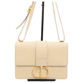 Dior Sac à épaule à rabat Montaine en cuir de veau Beige
