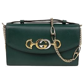 Gucci Mini Borsa a Tracolla Jumi in Pelle Verde