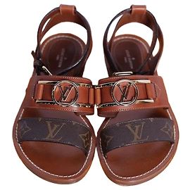Louis Vuitton Sandali Gold Logo Taglia