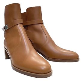 Hermès Botines Kelly Strap French Ankle Boots Gold