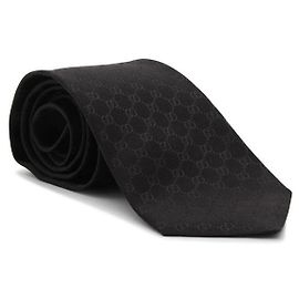 Gucci Silk Tie Black with GG Pattern