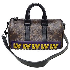 Louis Vuitton Bolsa Tiracolo Keepall com Logótipo de Borracha Monogram