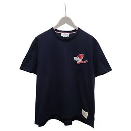 Thom Browne Navy Hector Patch Baumwoll-T-Shirt