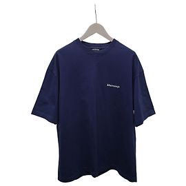 Balenciaga Blaues T-Shirt mit BB Lettering Sticklogo