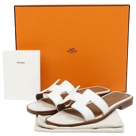 Hermès Sandales Oran en cuir de veau White