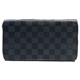 Louis Vuitton Portafoglio lungo con cerniera Damier Graphite