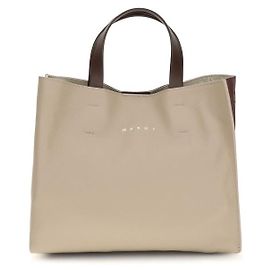 Marni Borsa a tracolla Bos Taurus in pelle di vitello beige