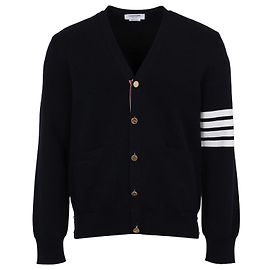 Thom Browne Cotton Crepe Diagonal Stitch Cardigan