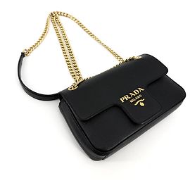 Prada Saffiano Chain Flap Shoulder Bag