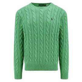 Ralph Lauren Zopfstrick mit Pony-Stickerei Grün