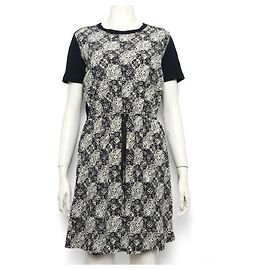 Louis Vuitton Schwarzes Kleid aus Baumwolle und Seide mit Monogramm