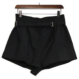 Prada Calções com cinto para mulher em mohair Kid preto