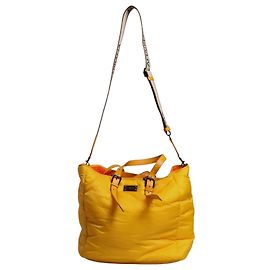 Dolce & Gabbana Yellow Orange Nylon Logo Plaque Hand Shoulder Duffle Bag