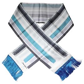 Dolce & Gabbana Foulard in seta a righe multicolore con frange