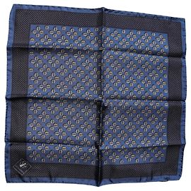 Dolce & Gabbana Foulard quadrato in seta blu con coccinelle